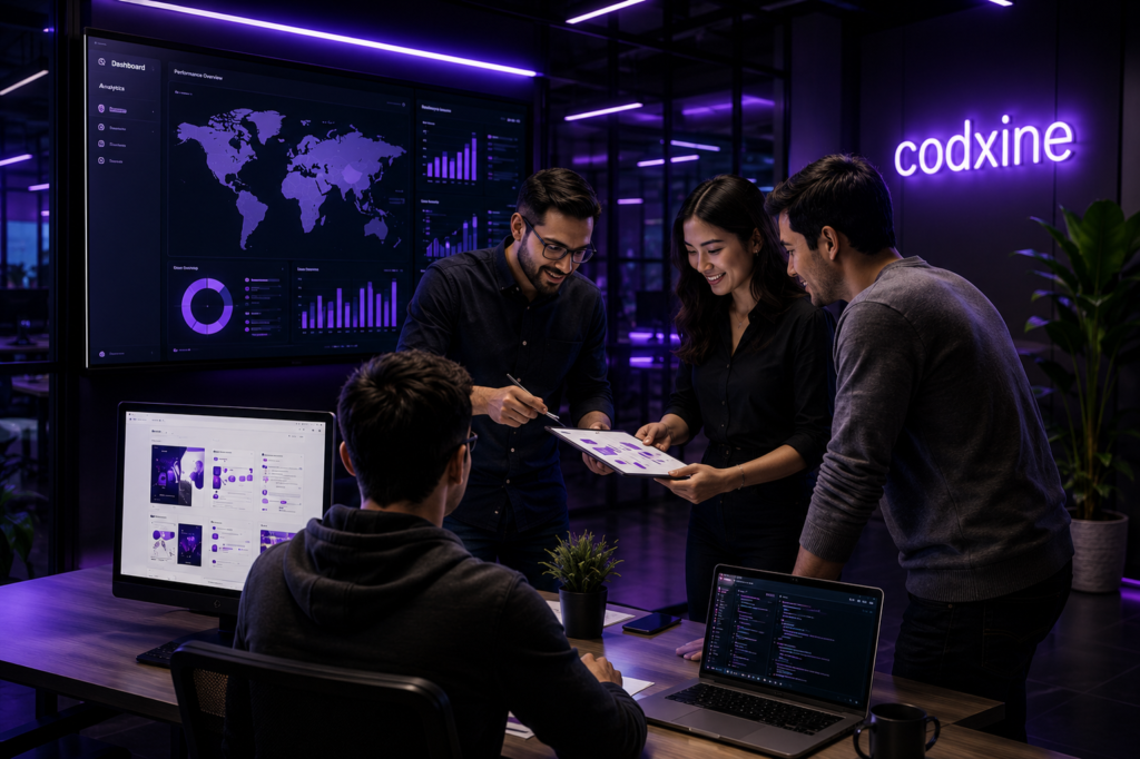 Codxine digital team working on web development and digital growth solutions